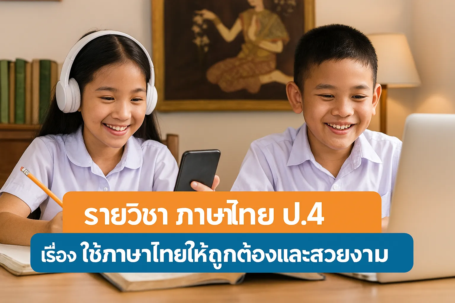 ภาษาไทย ป.4: 6.ใช้ภาษาไทยให้ถูกต้องและสวยงาม