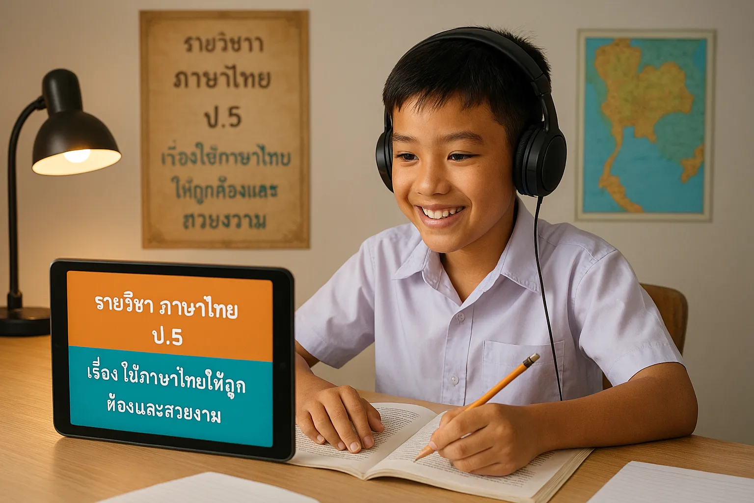 ภาษาไทย ป.5: 6.ใช้ภาษาไทยให้ถูกต้องและสวยงาม